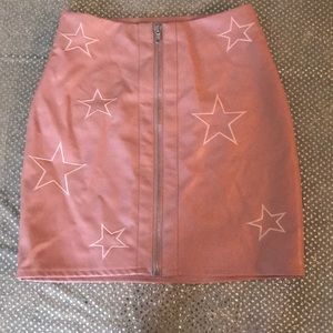 Light pink leather skirt